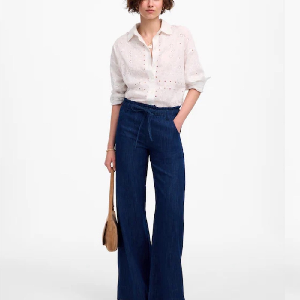 Madewell Denim Pull-On Wide Leg Pant - Bright Rinse